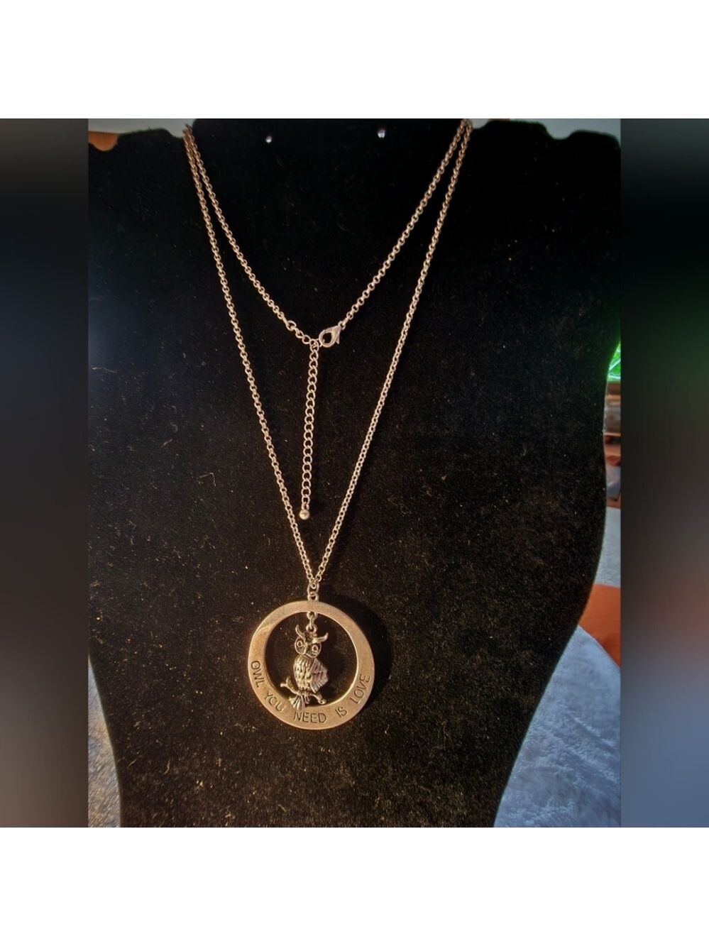 Vintage Chain Owl Pendant Necklace – “Owl You Need Is Love” Statement